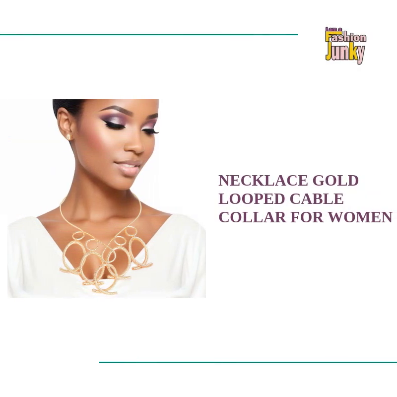 Necklace Gold Looped Cable Collar for Women by@Outfy