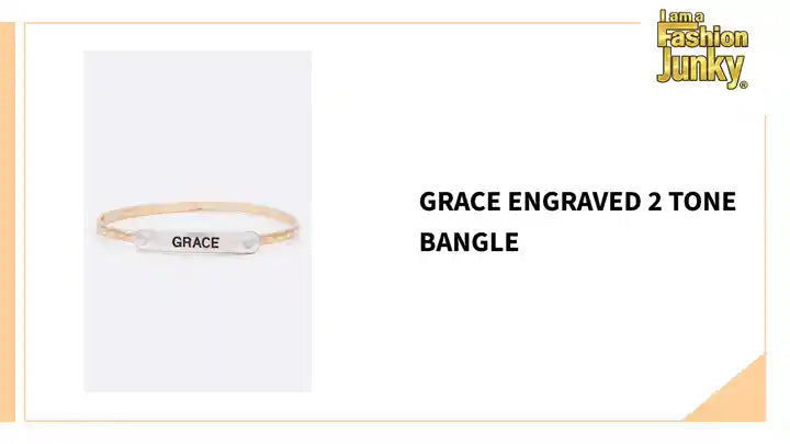 Grace Engraved 2 Tone Bangle by@Outfy