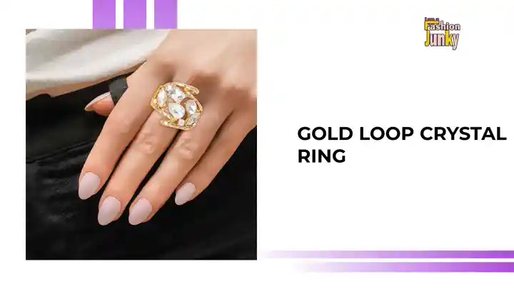 Gold Loop Crystal Ring by@Outfy