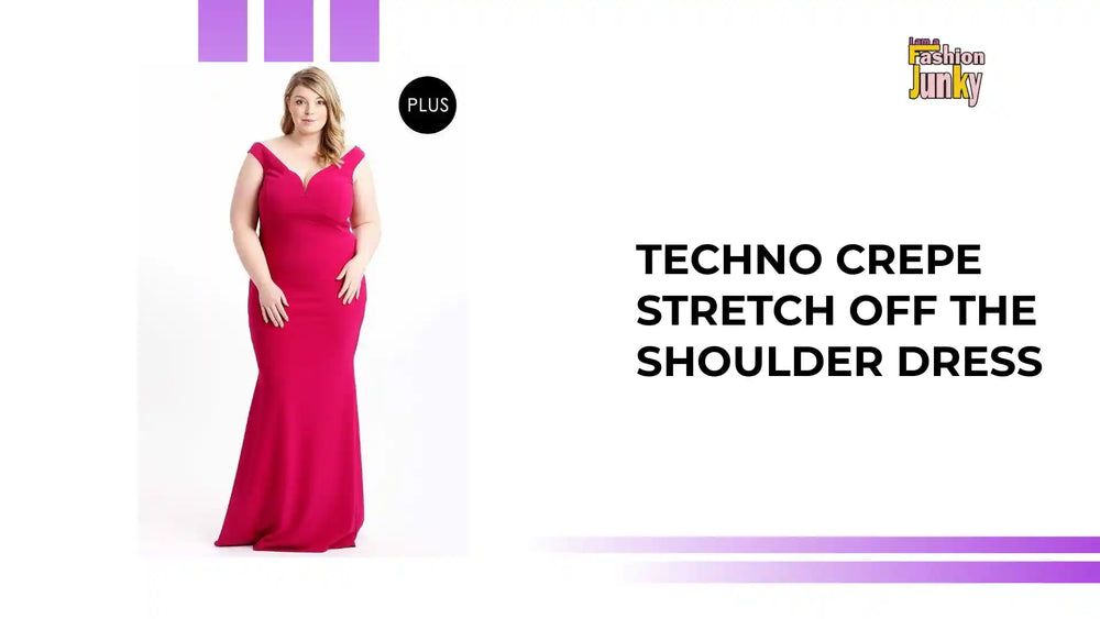 Techno Crepe Stretch Off The Shoulder Dress by@Outfy