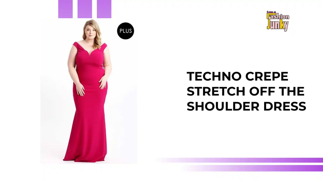 Techno Crepe Stretch Off The Shoulder Dress by@Outfy