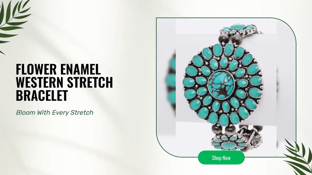 Flower Enamel Western Stretch Bracelet by@Outfy