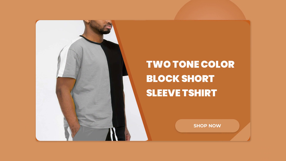 Two Tone Color Block Short Sleeve Tshirt by@Outfy