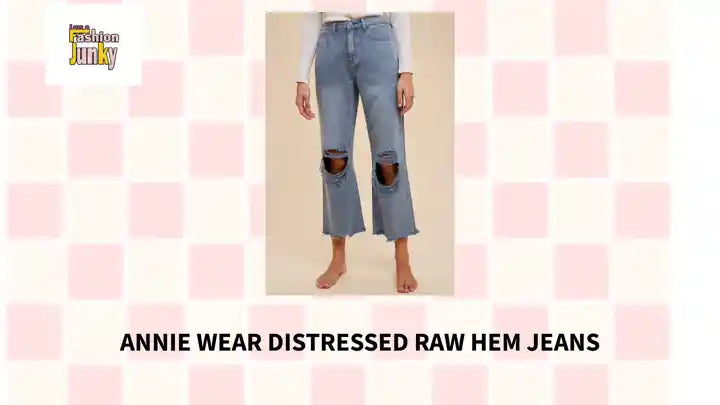 Annie Wear Distressed Raw Hem Jeans by@Outfy
