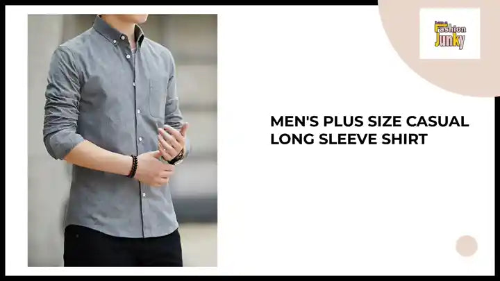 Men's Plus Size Casual Long Sleeve Shirt by@Outfy