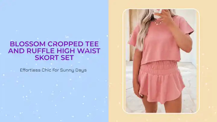 Blossom Cropped Tee and Ruffle High Waist Skort Set by@Outfy