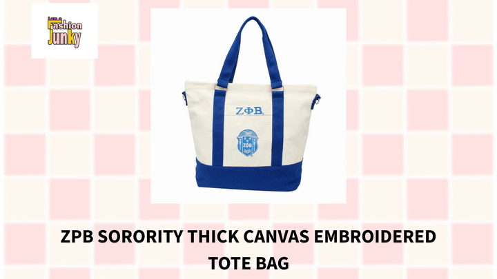 ZPB Sorority Thick Canvas Embroidered Tote Bag by@Outfy