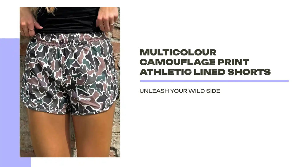 Multicolour Camouflage Print Athletic Lined Shorts by@Outfy