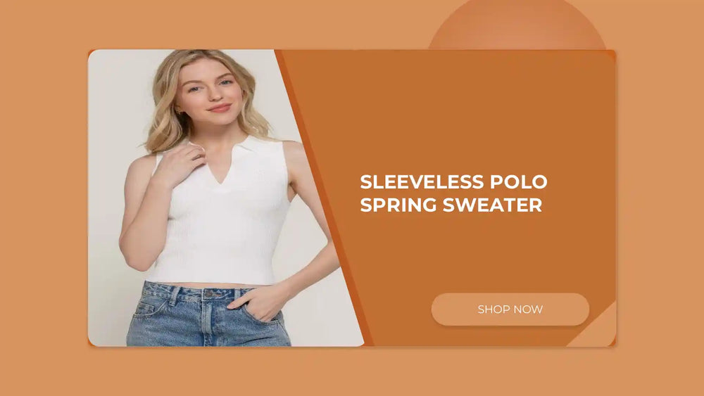 Sleeveless Polo Spring Sweater by@Outfy