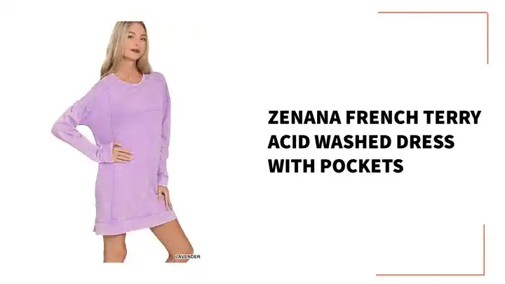 Zenana French Terry Acid Washed Dress with Pockets by@Outfy
