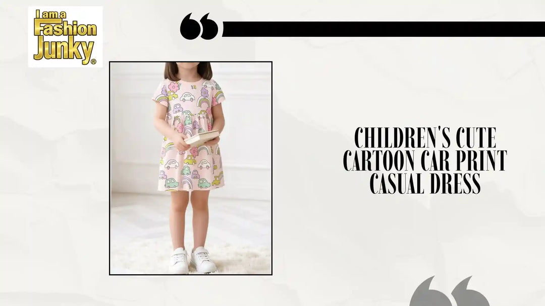 Children's Cute Cartoon Car Print Casual Dress by@Outfy