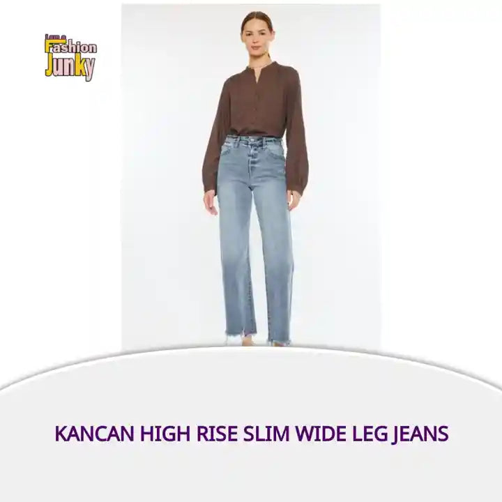 Kancan High Rise Slim Wide Leg Jeans by@Outfy