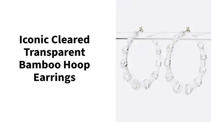 Iconic Cleared Transparent Bamboo Hoop Earrings by@Outfy