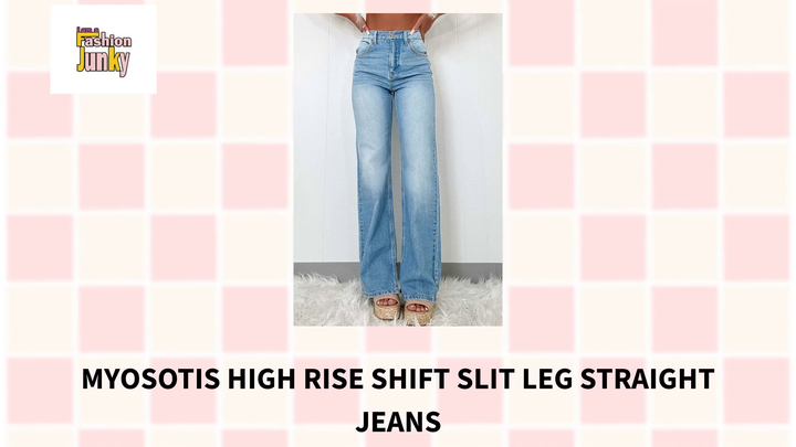 Myosotis High Rise Shift Slit Leg Straight Jeans by@Outfy