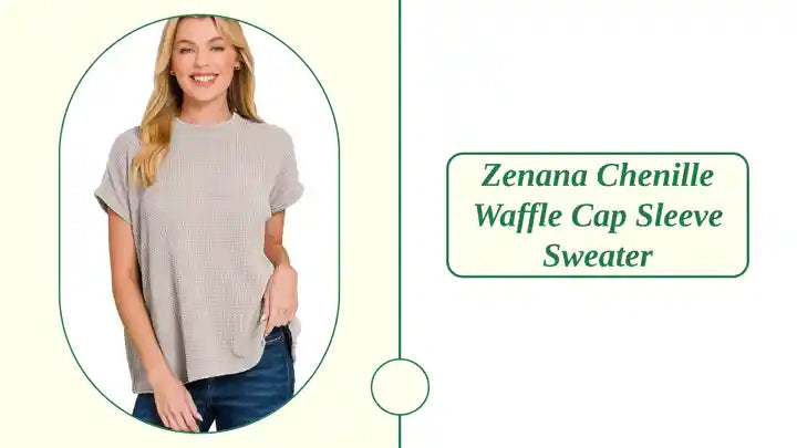 Zenana Chenille Waffle Cap Sleeve Sweater by@Outfy
