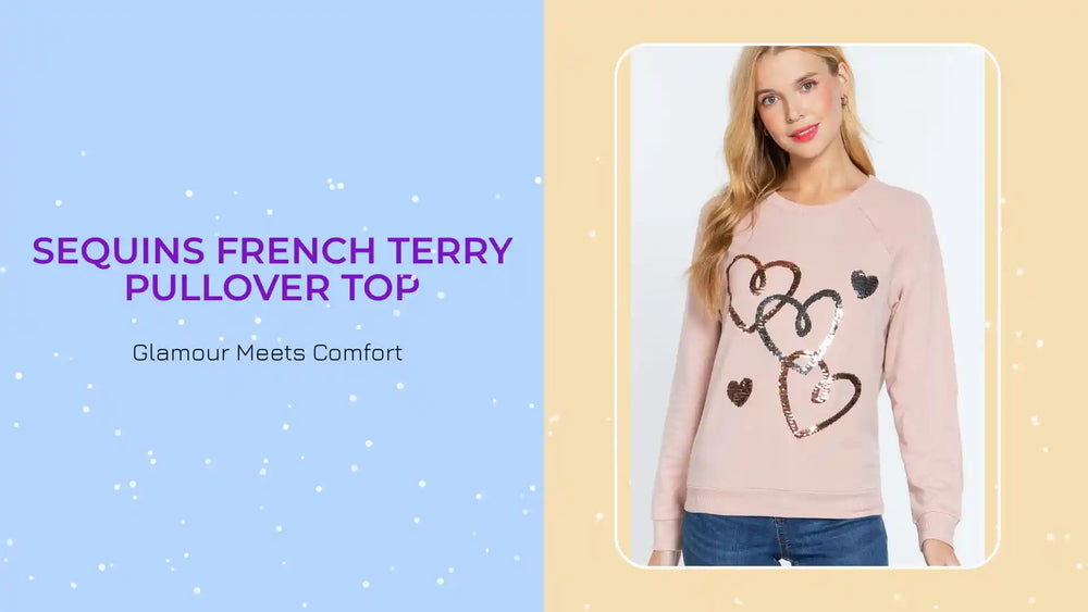 Sequins French Terry Pullover Top by@Outfy