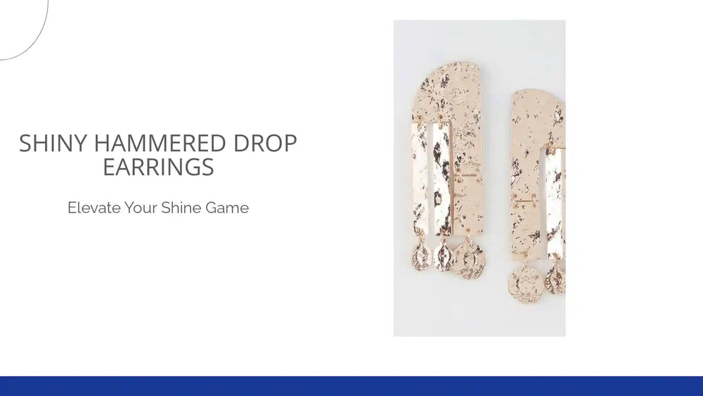 Shiny Hammered Drop Earrings by@Outfy