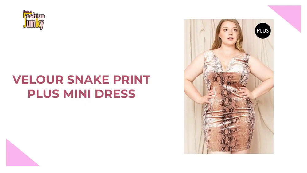 Velour Snake Print Plus Mini Dress by@Outfy