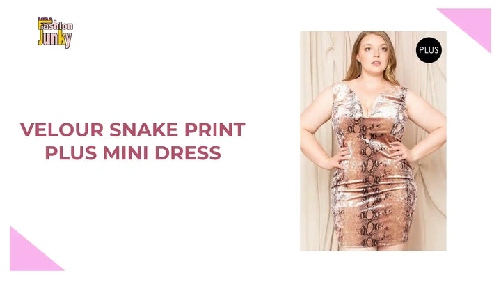 Velour Snake Print Plus Mini Dress by@Outfy