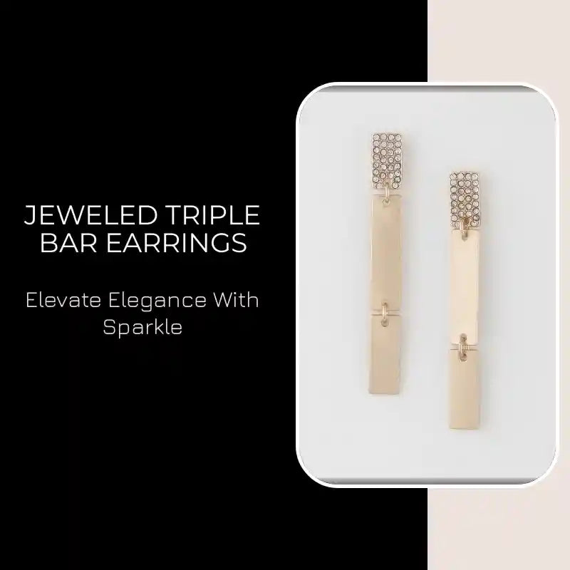 Jeweled Triple Bar Earrings by@Outfy