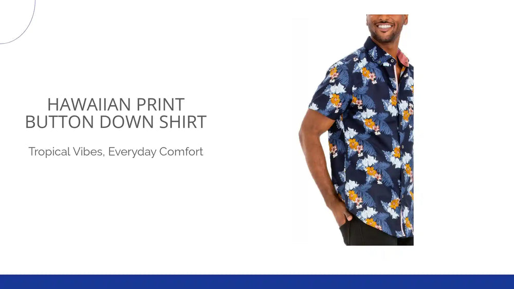 Hawaiian Print Button Down Shirt by@Outfy