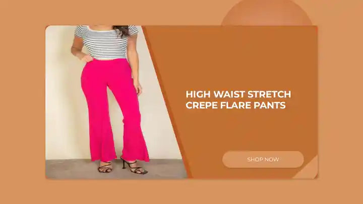 High Waist Stretch Crepe Flare Pants by@Outfy