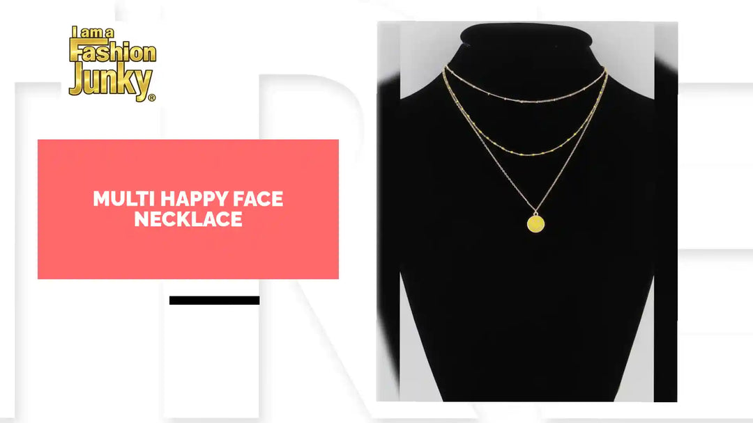 Multi Happy Face Necklace by@Outfy