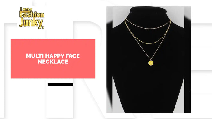 Multi Happy Face Necklace by@Outfy