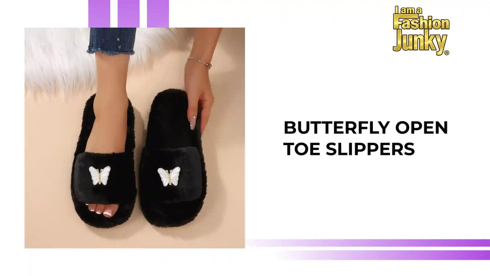 Butterfly Open Toe Slippers by@Outfy