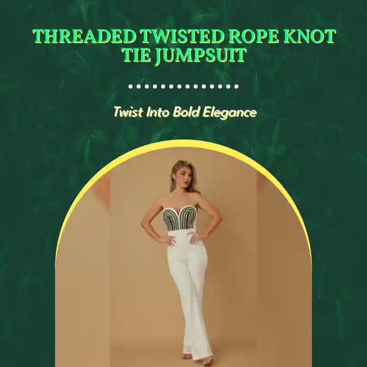 Threaded Twisted Rope Knot Tie Jumpsuit by@Outfy