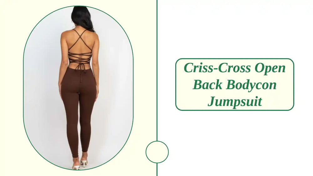 Criss-cross Open Back Bodycon Jumpsuit by@Outfy