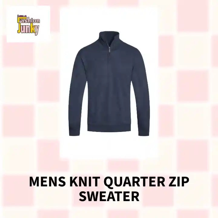 Mens Knit Quarter Zip Sweater by@Outfy