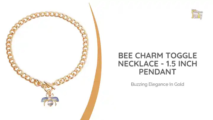Bee Charm Toggle Necklace - 1.5 Inch Pendant by@Outfy