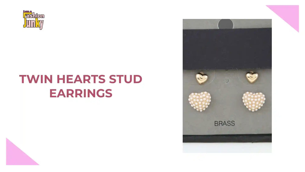 Twin Hearts Stud Earrings by@Outfy
