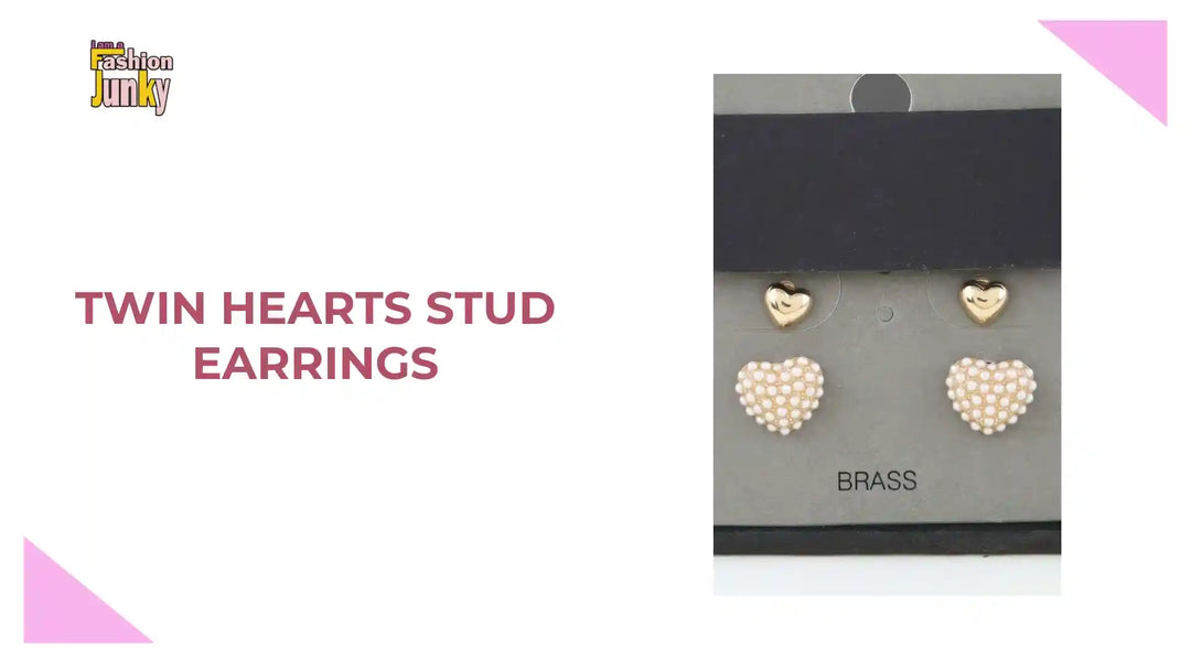 Twin Hearts Stud Earrings by@Outfy