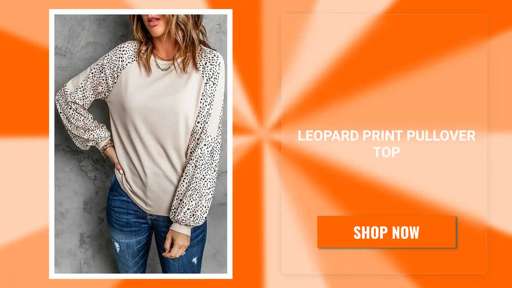 Leopard Print Pullover Top by@Outfy