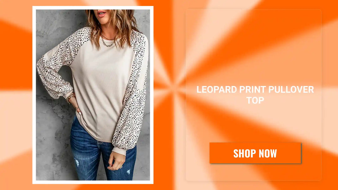 Leopard Print Pullover Top by@Outfy