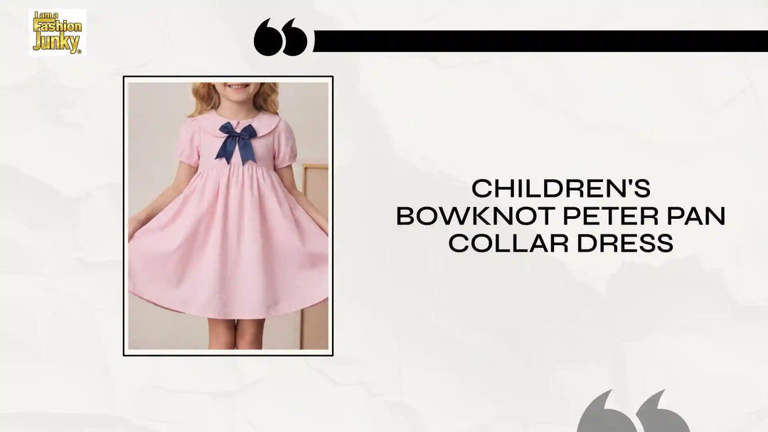 Children's Bowknot Peter Pan Collar Dress by@Outfy