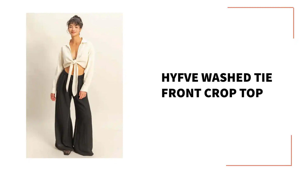 HYFVE Washed Tie Front Crop Top by@Outfy