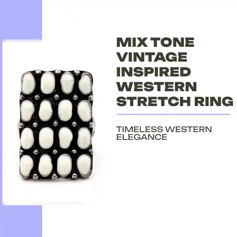 Mix Tone Vintage Inspired Western Stretch Ring by@Outfy