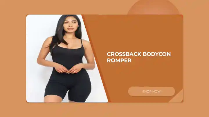Crossback Bodycon Romper by@Outfy