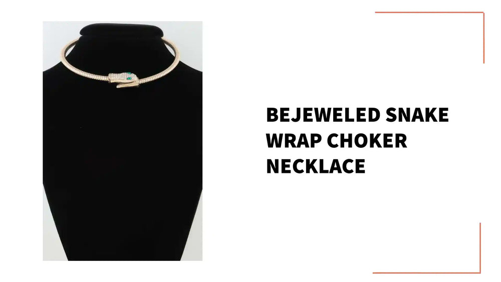 Bejeweled Snake Wrap Choker Necklace by@Outfy