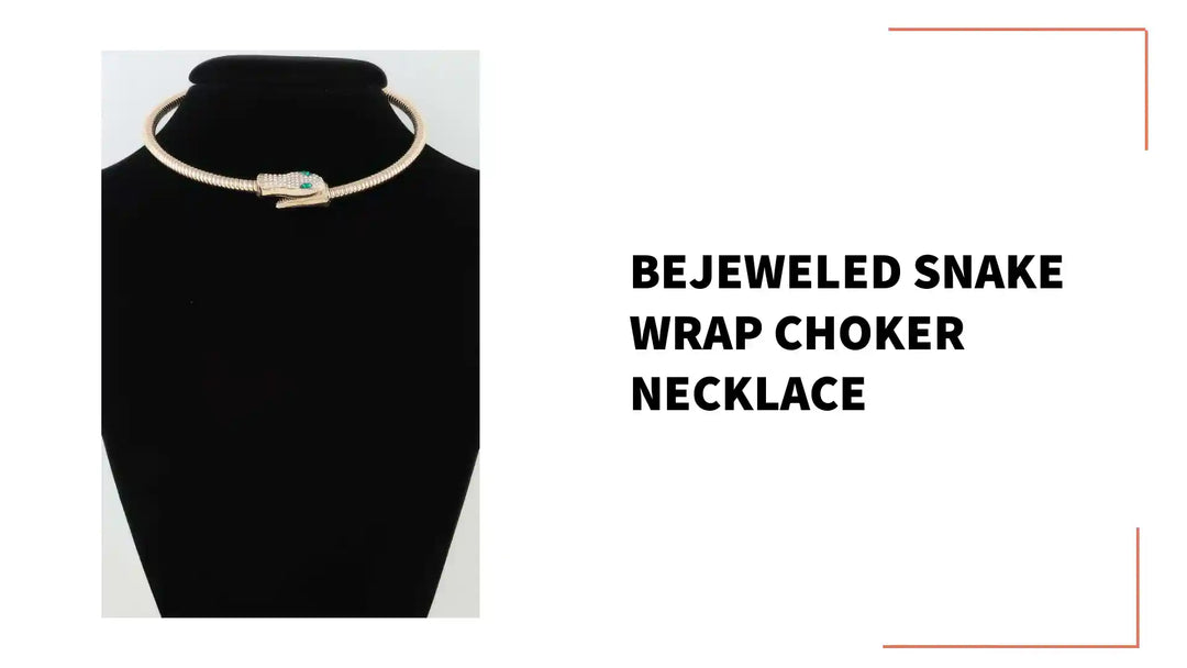 Bejeweled Snake Wrap Choker Necklace by@Outfy