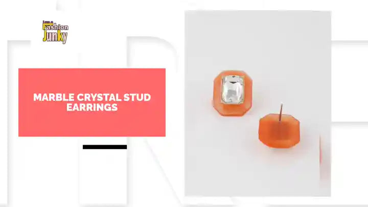 Marble Crystal Stud Earrings by@Outfy