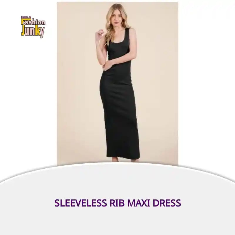 Sleeveless Rib Maxi Dress by@Outfy