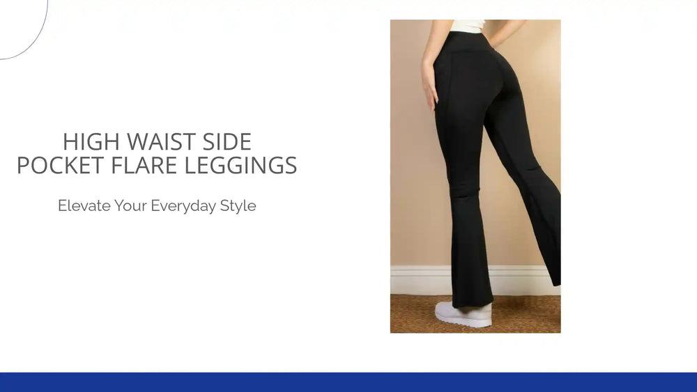 High Waist Side Pocket Flare Leggings by@Outfy