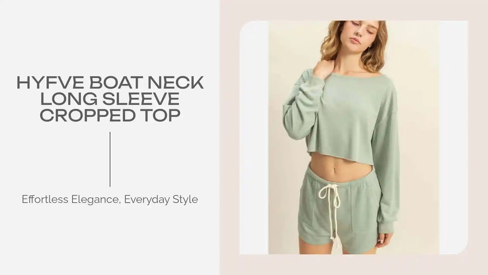 HYFVE Boat Neck Long Sleeve Cropped Top by@Outfy