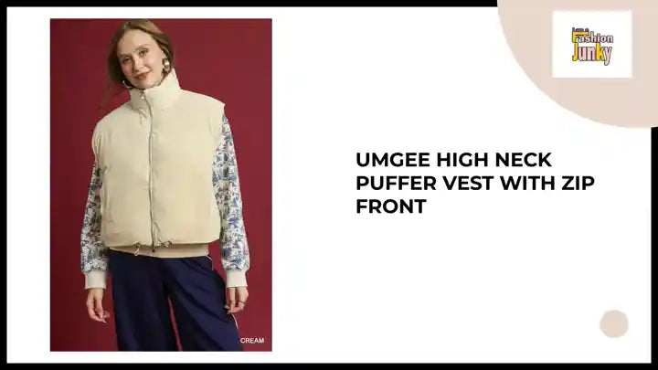 Umgee High Neck Puffer Vest with Zip Front by@Outfy