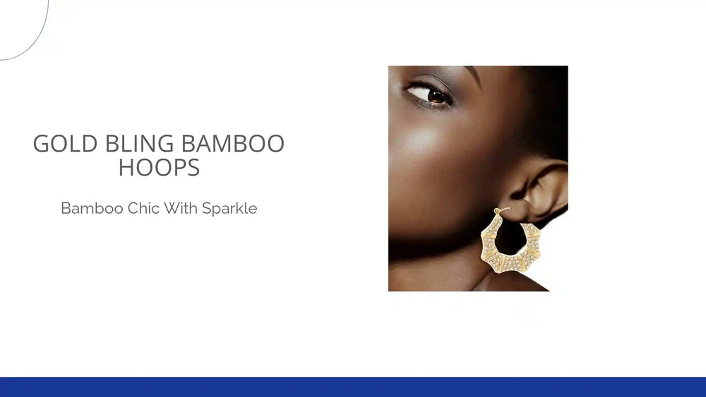 Gold Bling Bamboo Hoops by@Outfy