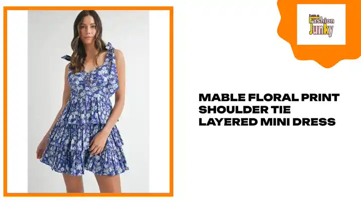 MABLE Floral Print Shoulder Tie Layered Mini Dress by@Outfy